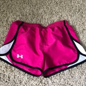 Pink under armour athletic shorts